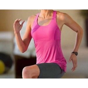 Athleta Skills & Drills racer back‎ cinch tank hot pink sz XS